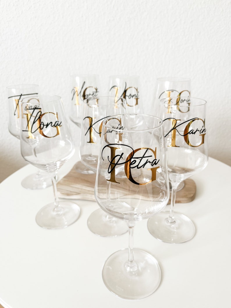 Weinglas Glas personalisiert Name Geschenkidee Männer / Frauen Geschenk Geburtstag Einzug Muttertag JGA beklebt Bild 5