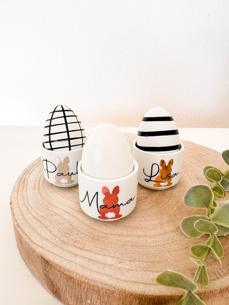 Eggcup personalized Initials Name individual Gift idea men / women Gift birthday moving in Easter image 3