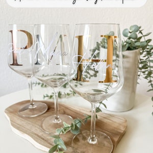 Weinglas Glas personalisiert Name Geschenkidee Männer / Frauen Geschenk Geburtstag Einzug Muttertag JGA beklebt Bild 2