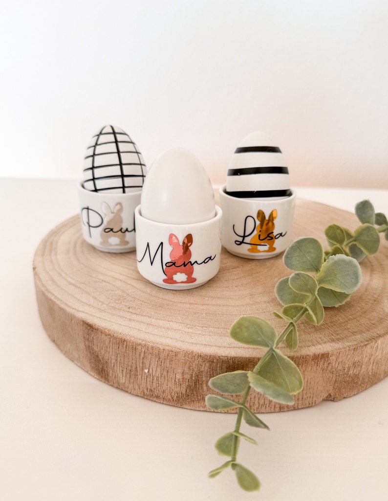 Eggcup personalized Initials Name individual Gift idea men / women Gift birthday moving in Easter image 2