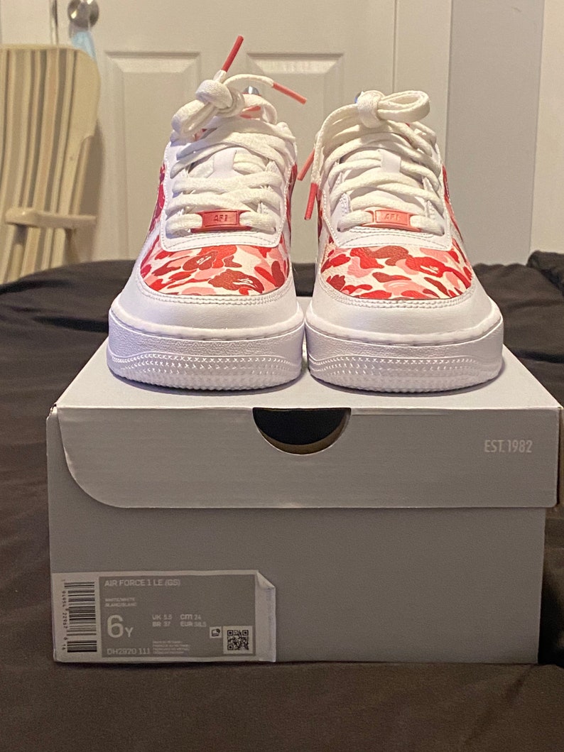 pink bape air forces