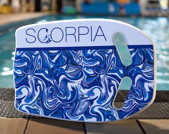 Premium Foam Kickboard for Swimmers - Blue Waves Print (Scorpia Tide) Great for Competitive Swimming