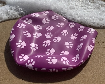 Ladies Premium Silicone Scorpia Pawple (Purple Pawprint) Swim Cap - Great for Open Water Swimming and Competitive Swimming