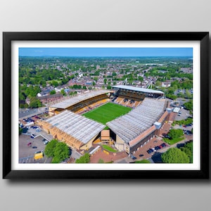 Wolverhampton Wanderers FC Geschenke, Molineux Stadion, gerahmter Druck. Wandkunst. Plakat. Wölfe Football Club Memorabilia.