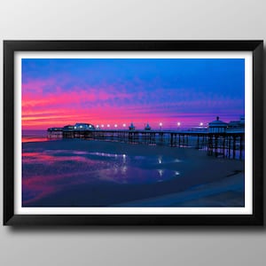 Blackpool Sunset, Fydle Coast, Lancashire, Framed Print. Wall Art, Poster, Sunset, Beach, Coastline, Seascape, Landscape Photography,