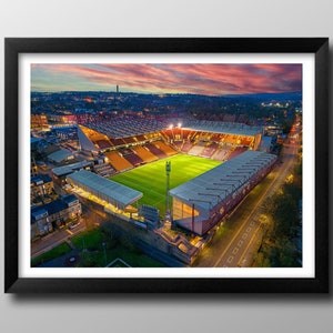 Bradford City, Valley Parade Stadium, Framed Print. The Bantams. Wall Art, Poster, Football Club, Memorabilia.