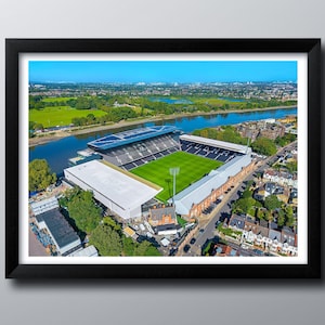 Fulham FC Gifts , Craven Cottage Stadium, Framed Print. Wall Art. Poster. Footballl Club Memorabilia. London. River Thames.