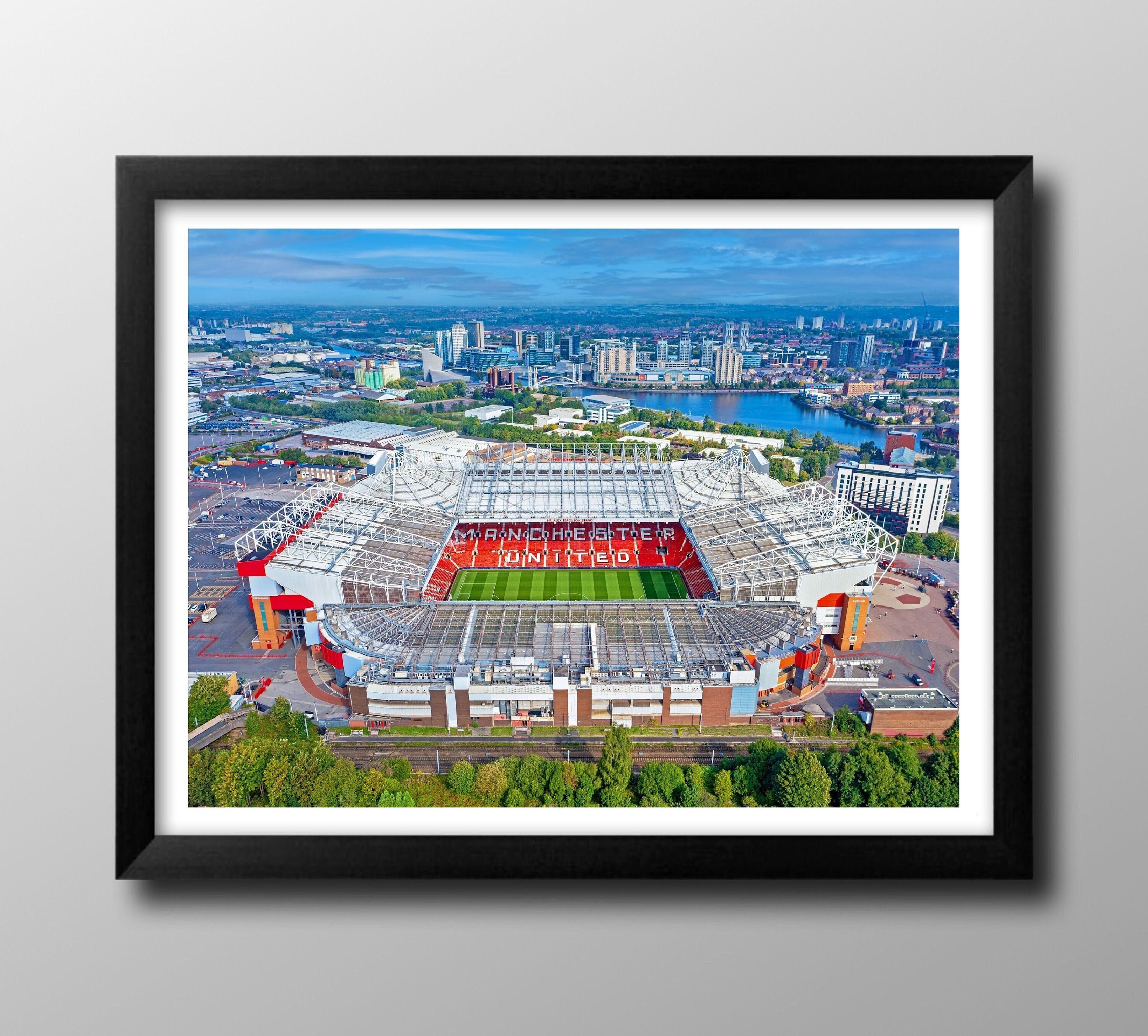 Affiche Manchester United Old Trafford A3 - Art Mural Rétro Pour Fans De Football, Design Anglais
