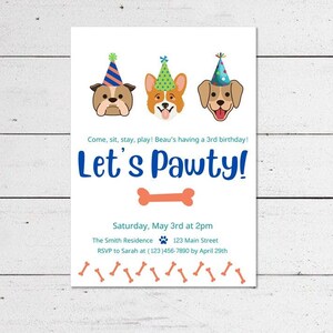 Dog Birthday Party - Editable Invitation