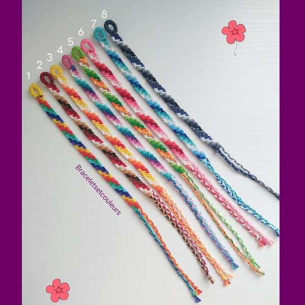 Bracelets brésiliens fins multicolores motifs zig zag, idée de cadeau, bracelet d'amitié