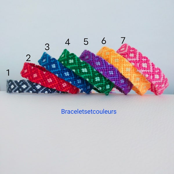 Bracelets brésiliens fins au choix, dégradés de couleurs, motifs losanges, cadeau femme, cadeau fille