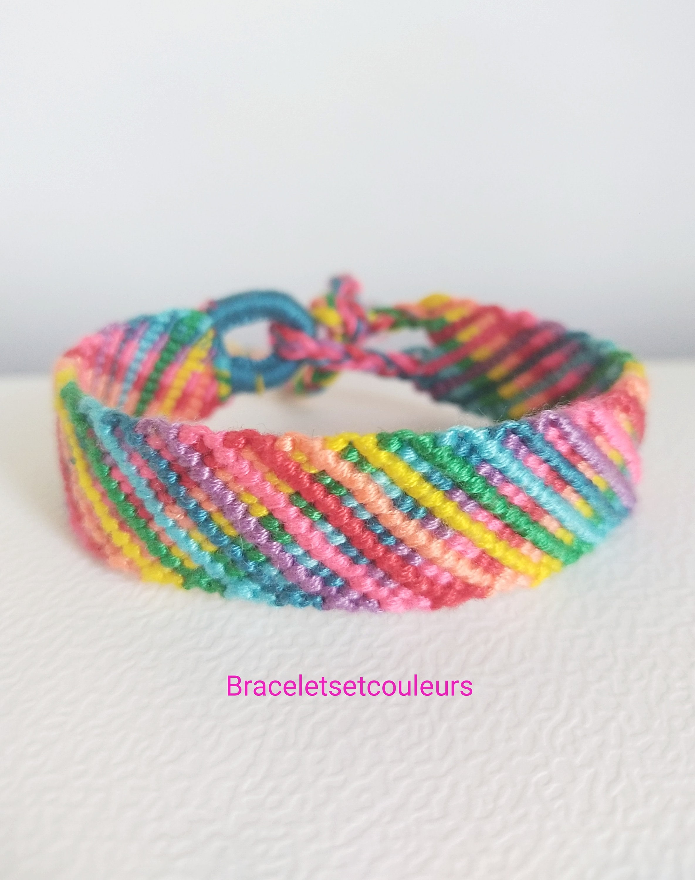 Braceletsetcouleurs Rose Bracelet Brésilien Multicolore