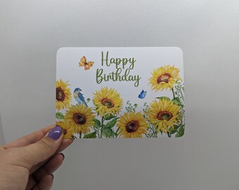 Cartão de aniversário "Girassóis", DIN A6, cartão de felicitações, postal, aniversário, cartão de parabéns, Feliz Aniversário