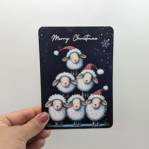 Postkarte "Schafe", DIN A6, Grußkarte Weihnachten, Weihnachtskarte
