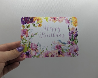 Birthday card "Pansies", DIN A6, greeting card, postcard, birthday, congratulations card, Happy Birthday