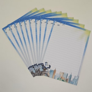 Briefpapier vellen A5, "Postduif" dubbelzijdig bedrukt en gelinieerd in een set van 10 en 20, DIN A5, briefpapier, schrijfpapier, dieren