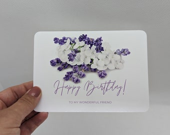 Carte de vœux, carte postale, carte d'anniversaire, DIN A6, lignée, Joyeux anniversaire « Joyeux anniversaire à mon merveilleux ami »