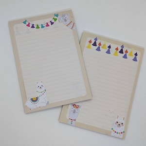 Bloco de papel A5 impresso e forrado em ambos os lados "Alpaca", papel motivo, bloco de notas, bloco de cartas, DIN A5, papel de escrita para crianças