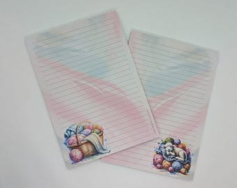 A5 writing pad, printed and lined on both sides "Wool", notepad, letter pad, DIN A5, stationery, handicrafts, knitting, crochet