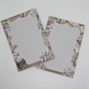 Briefpapier Block A5 beidseitig bedruckt und liniert "Bücher 2.0", Motivpapier, Notizblock, Briefblock, DIN A5, Briefpapier, Bücher