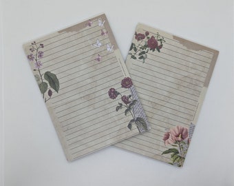 Writing paper block A5 printed and lined on both sides "Vintage", motif paper, notepad, letter pad, DIN A5, lined writing paper