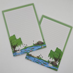 Briefpapier Block A5 beidseitig bedruckt und liniert "Schwanteich", Motivpapier, Notizblock, Briefblock, DIN A5, Briefpapier mit Tieren