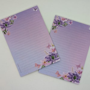 Briefpapier Block A5 beidseitig bedruckt und liniert "Schmetterlinge", Motivpapier, Notizblock, Briefblock, DIN A5