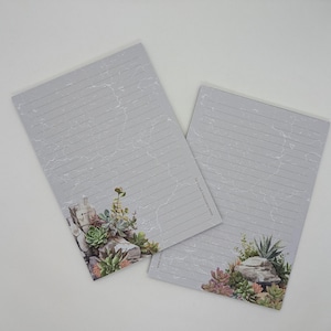 Bloco de papel para escrever A5 impresso em ambos os lados e pautado "Suculentas", bloco de notas, bloco de cartas, DIN A5, papel para escrever, plantas