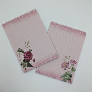 Briefpapier Block A5 beidseitig bedruckt und liniert "Rosen", Notizblock, Briefblock, DIN A5, Briefpapier, Blumen
