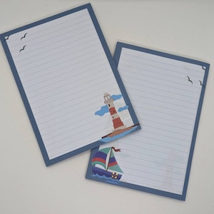Briefpapier Block A5 beidseitig bedruckt und liniert "Leuchtturm", Motivpapier, Notizblock, Briefblock, DIN A5