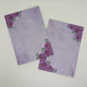 Briefpapier Block A5 beidseitig bedruckt und liniert "Chrysanthemen", Notizblock, Schreibblock, Briefblock, DIN A5, Briefpapier, Blumen