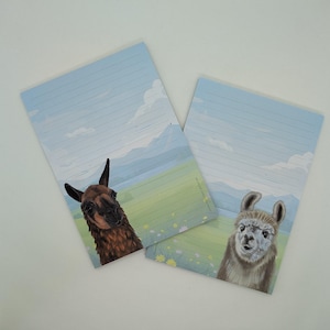 Briefpapier Block A5 beidseitig bedruckt und liniert "Alpaka 2.0", Notizblock, Briefblock, DIN A5, Briefpapier, Tiere