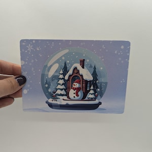 Skinny-Postcard "Schneekugel", DIN A6, Grußkarte, Postkarte, Winterpostkarte, erschlankte Postkarte