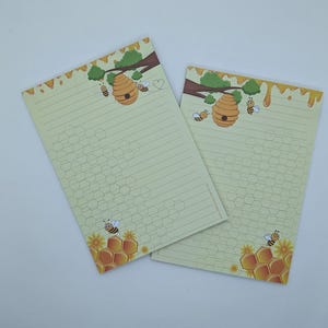 Briefpapier Block A5 beidseitig bedruckt und liniert "Bienen", Notizblock, Briefblock, DIN A5, Briefpapier, Tiere