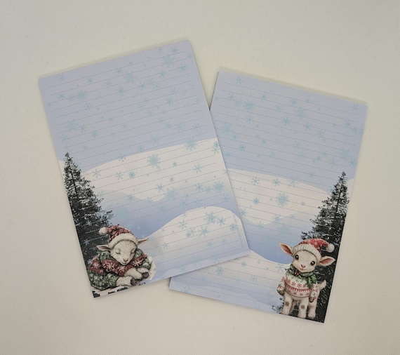Briefpapier Block A5 beidseitig bedruckt und liniert "Weihnachtsschaf", Notizblock, Briefblock, DIN A5, Briefpapier, Winter, Weihnachten