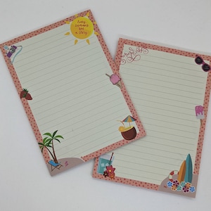 Briefpapier Block A5 beidseitig bedruckt und liniert "Sommer", Motivpapier, Notizblock, Briefblock, DIN A5