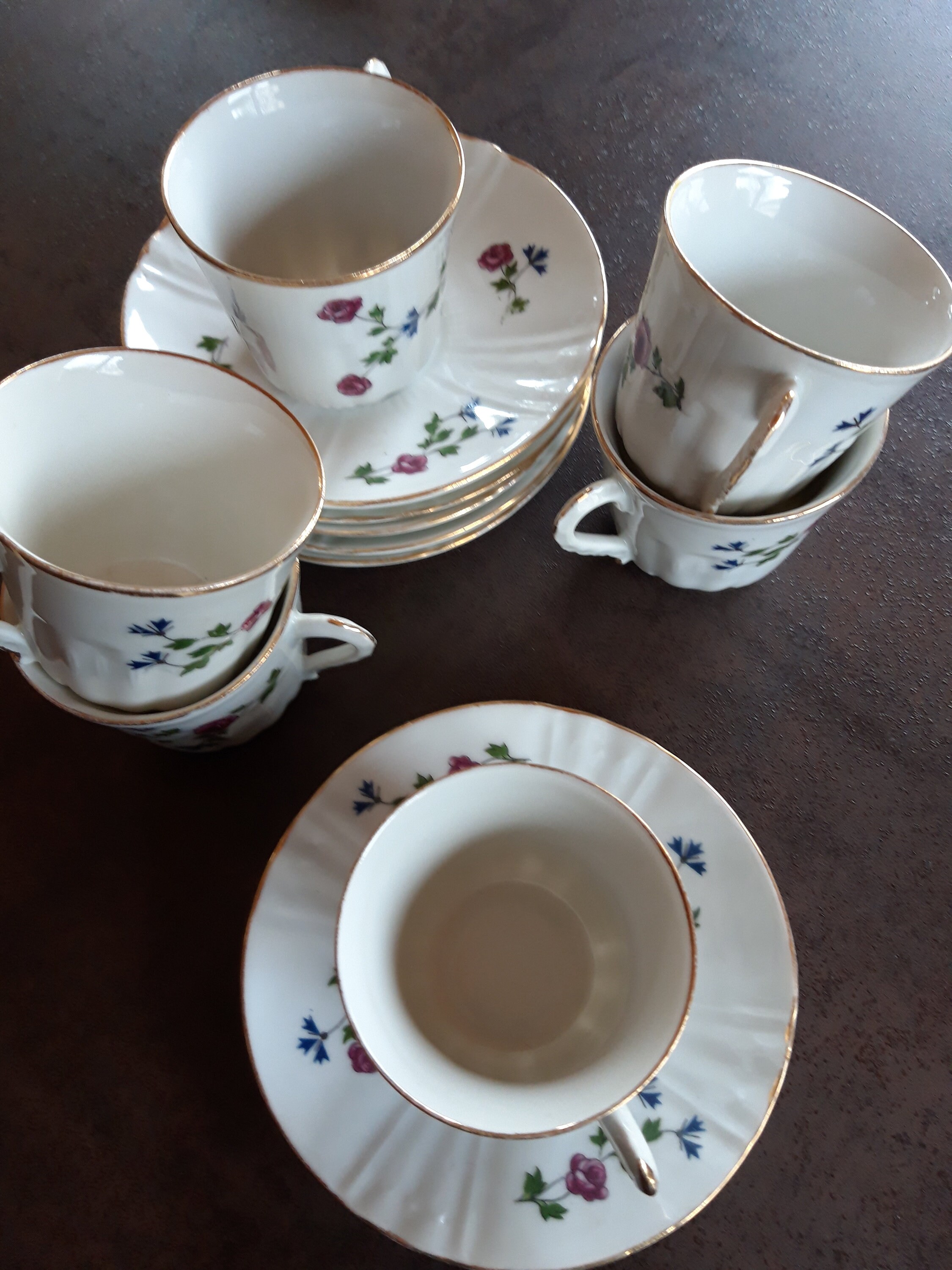 4 Tasses et Soucoupes - Porcelaine Antique France