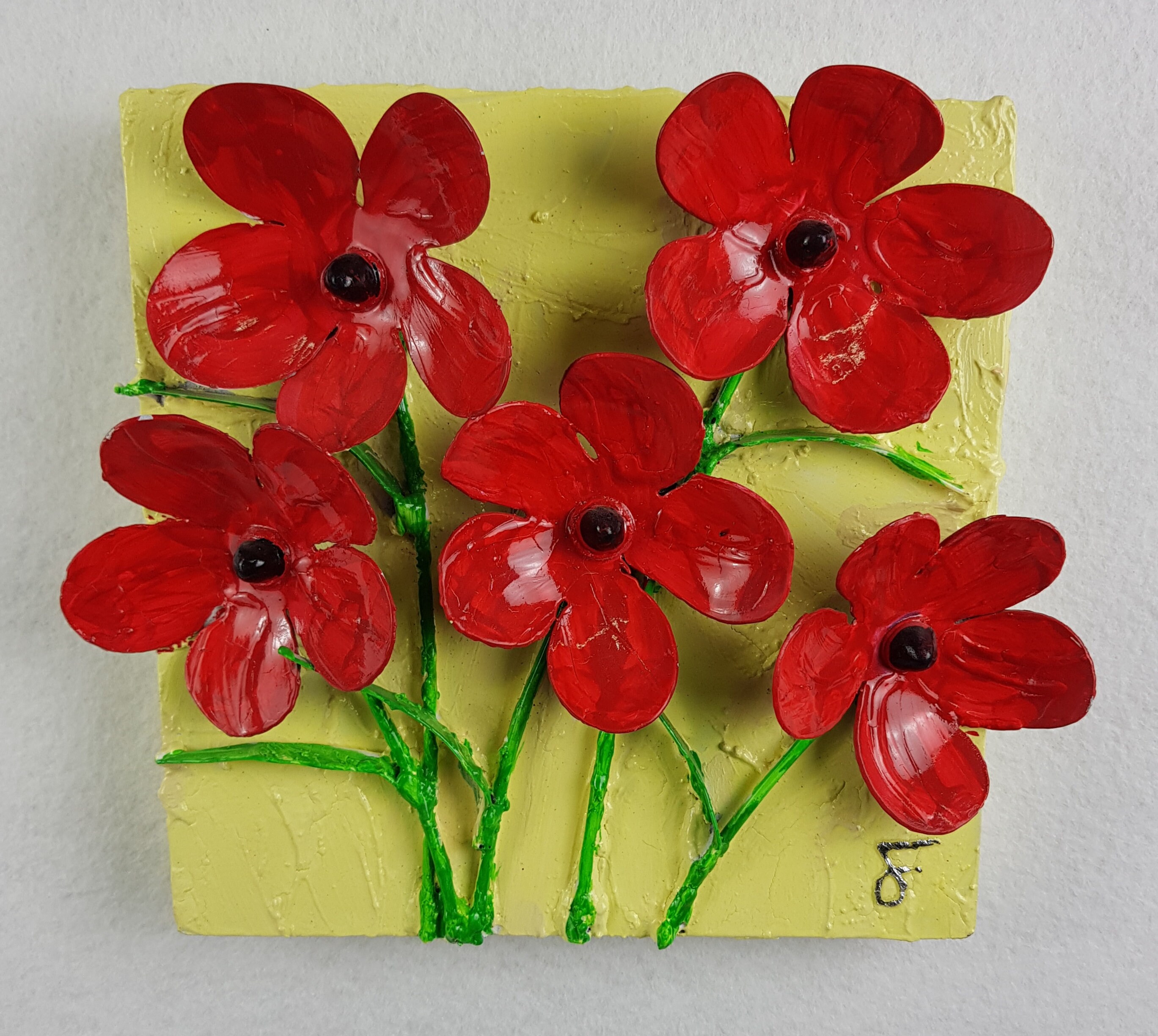 Peinture Relief, 3D, Oeuvres d'art, Peinture Fleurs, Florale, Marguerite,