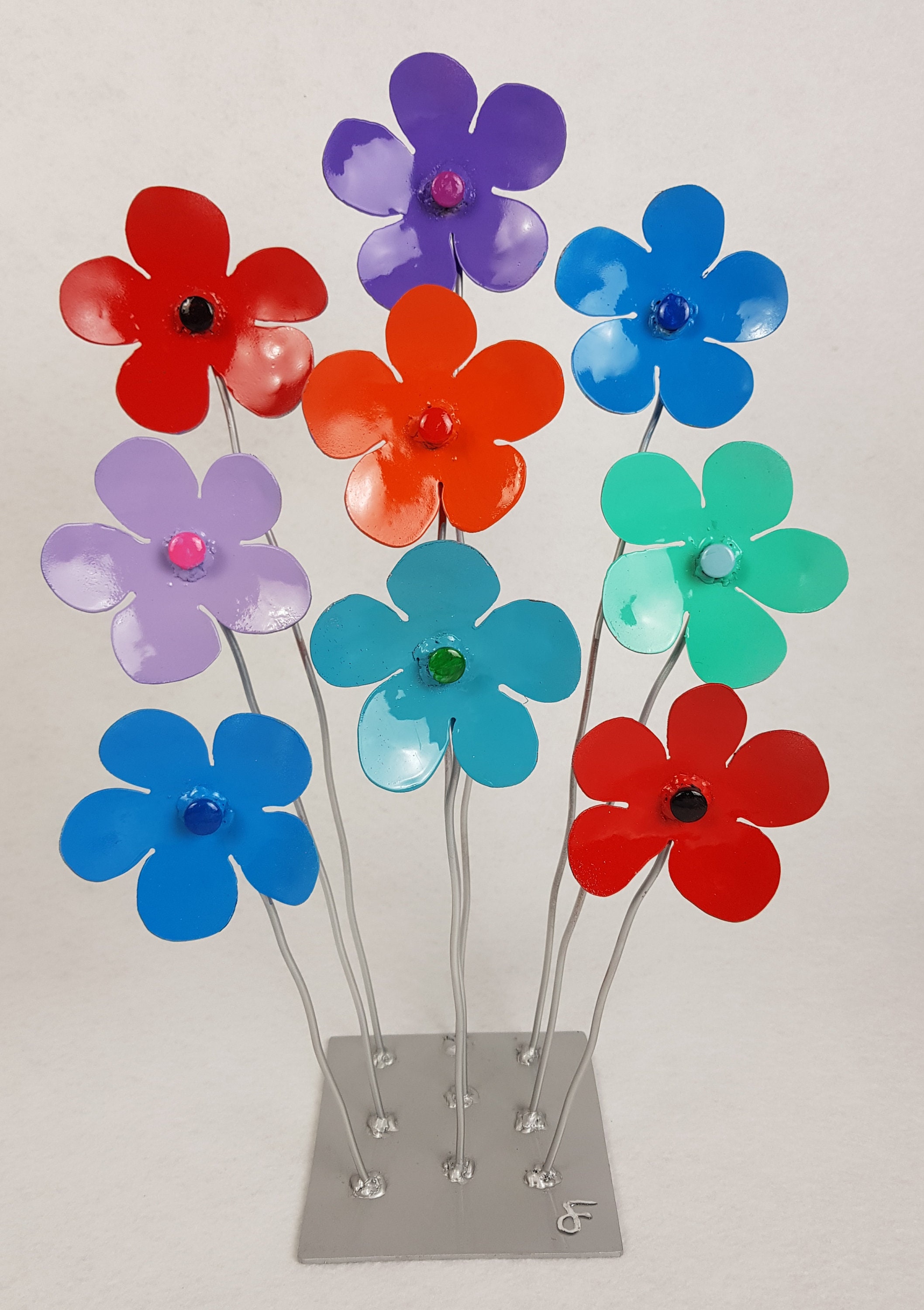 Sculpture de Fleurs, Florale, Multicolore, Fetes Des Mères, Pièce Unique,