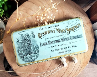 Antique 1910 Elgin National Watch Company Lithographed Tin