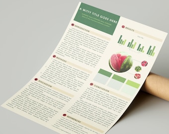 Scientific Poster Template in Powerpoint | Watermelon | Academic or Research Poster template