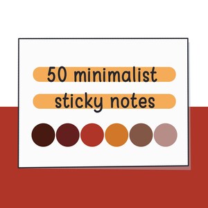 Minimalist Sticky Notes Digital - 50 PNG | Autumn Colours Goodnotes