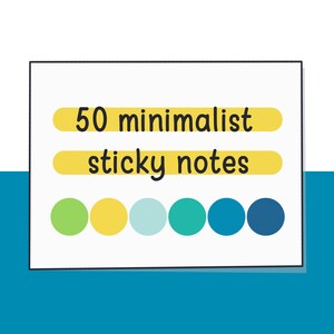 Minimalistiska klisterlappar digitala - 50 PNG | Sommarfärger Goodnotes-klistermärken