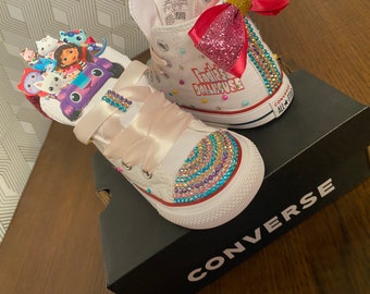 Aangepaste bling Converse aangepaste gabby schoenen meisje verjaardag schoenen meisje aangepaste outfit cadeau voor meisje regenboog schoenen