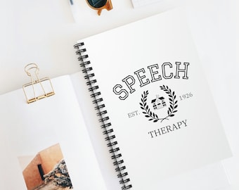 Speech Therapy Noteboook | SLP Spiral Notebook | Speech Therapist Gift | Speech Language Pathologist Notebook | Speech Therapy Journal