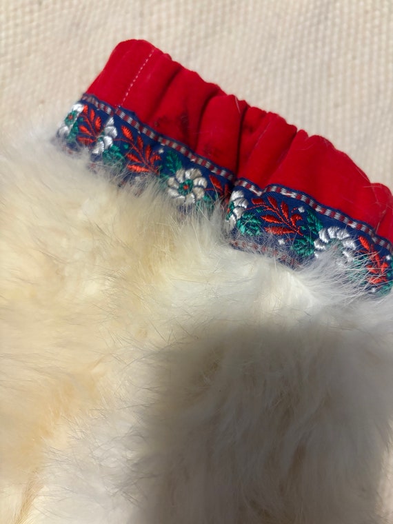 Vintage Mukluk Boots Suede Beaded Rabbit Fur Hand… - image 6