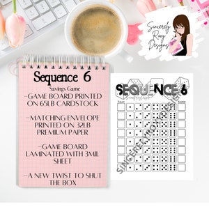 Roll the Dice Savings Challenge Game with envelope, Sequence 6 is the new Shut The Box