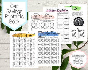 Savings Challenge Printable Trackers Book PDF Saving for my Car