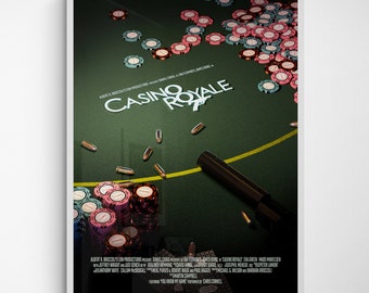 Affiche de Casino Royale | Affiche de film personnalisée | James Bond 007 | Impression d'art | Culture populaire | Art mural