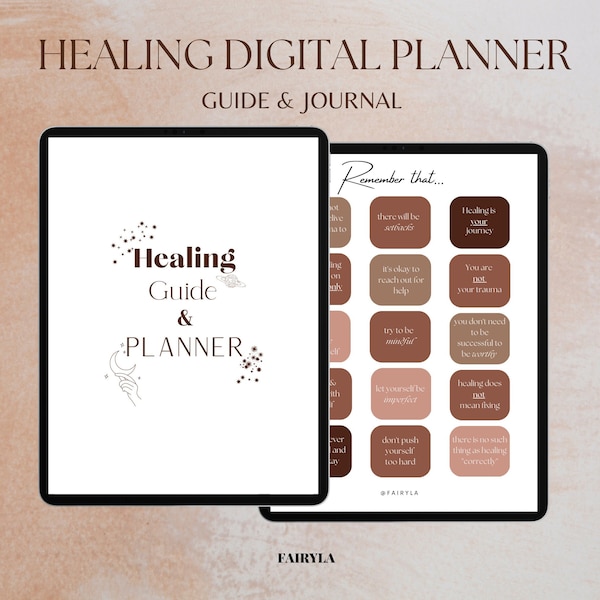 Healing digital Guide & Journal, Mental Health and Anxiety Planner, Inner Childhood Trauma healing, Self Therapy Journal, A4 A5 Letter PDF